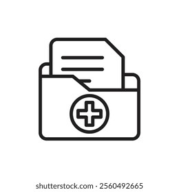Medical history icon Black and white logo
