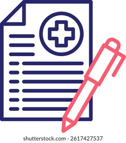 Medical History Icon Color Vector Illustration