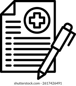 Medical History Icon Line Vector Illustration