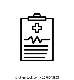 Medical history line icon, design template vector