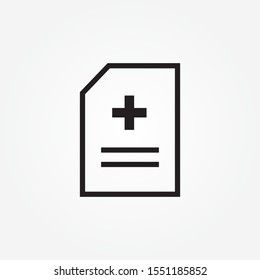 Medical history outline icon. linear style sign for mobile concept and web design. Medical report clipboard simple line vector icon. Diagnose result symbol, logo illustration. Pixel perfect vector