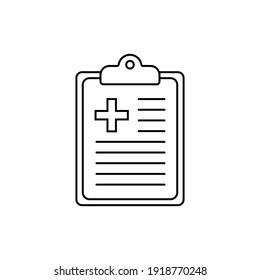 Medical history outline icon, Medical record line icon, medical report line icon, vector isolated illustration