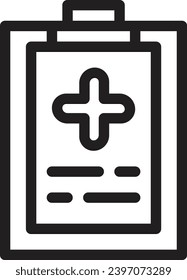 Medical history single vector line icon
