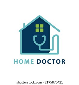 Medical Home Doctor Logo With Stethoscope Symbol