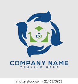 Medical home logo design vector image