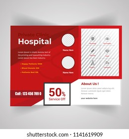 Medical Horizontal Flyer design. Modern modecal brochure template. advertisement, presentation, magazine page. a4 size vector illustration. EPS 10
