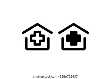 Medical hospital building icon Vector