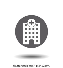 Medical Hospital Flat Icon On White Background