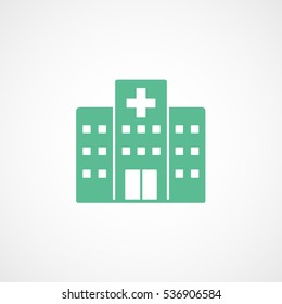 Medical Hospital Green Flat Icon On White Background