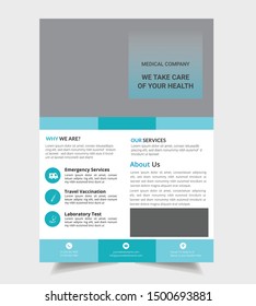 Medical Hospital Health care cover a4 template design for a report and medical brochure design, flyer, leaflets decoration for printing and presentation vector illustration