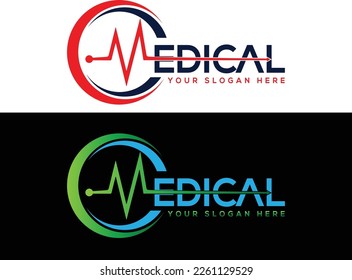 Medical Hospital health-care logo design template.