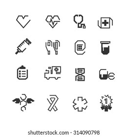 Medical and Hospital Icons set,vector.
