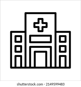 Medical Hospital Line Icon On White Background, eps 10.