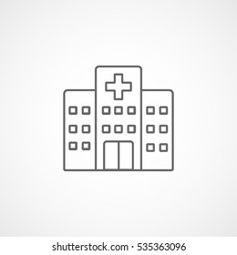 Medical Hospital Line Icon On White Background