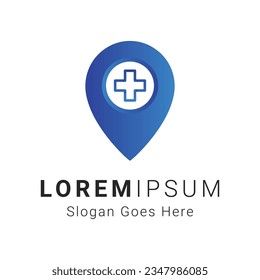 Medical Hospital Location Logo Design Plus Sign Doctor Heart Beat Location Logotype