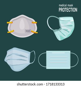 medical and hospital masks. medical mask with cartoon style