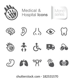 Medical & hospital related icons.