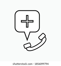 Medical Hotline Icon. Emergency Symbol - Vector Logo Template.