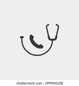  Medical Hotline Vector Icon Illustration Sign 