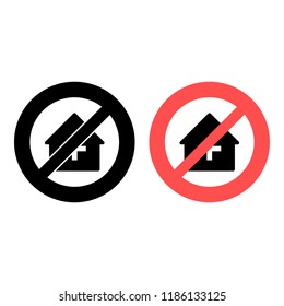 medical house ban, prohibition icon. Simple glyph vector of medicine for UI and UX, website or mobile application