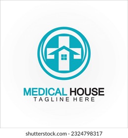 Medical house healthcare logo vector design template