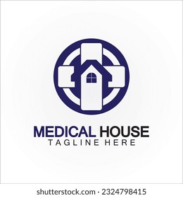 Medical house healthcare logo vector design template