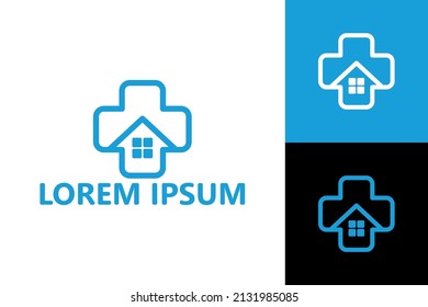 Medical house logo template design vector
