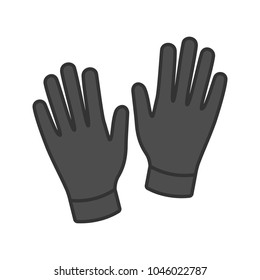 Medical or household gloves color icon. Isolated vector illustration
