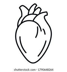 Medical human heart icon. Outline medical human heart vector icon for web design isolated on white background