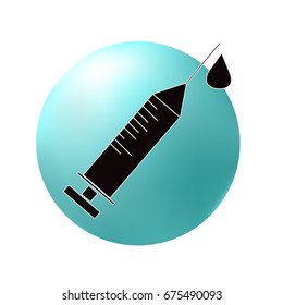 Medical hypodermic syringe icon, medical icon or hospital sign and symbol.