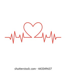 Medical icon of cardiogram. Vector illustration