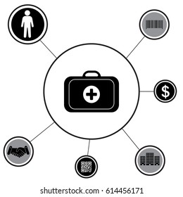 Medical icon case. vector illustration