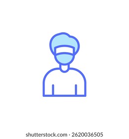 Medical Icon Depicting Professional with Facial Mask Representing Healthcare Services and Patient Care in Modern Medical Environment