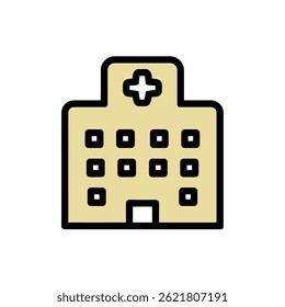 Medical icon depicts hospital stands isolated health