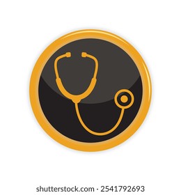medical icon design on yellow button 