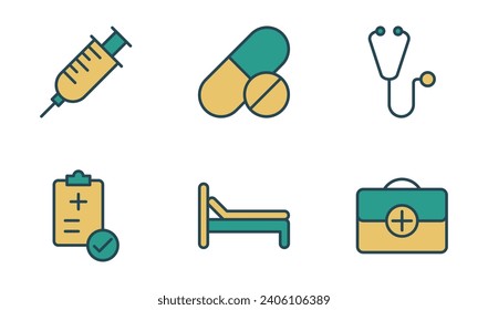 Medical Icon Design Template in Filled Outline Style