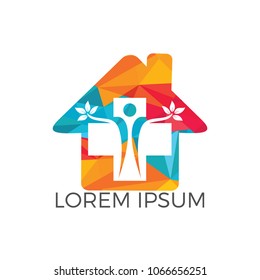 Medical icon design, vector illustration. Nursing home.Home Medical symbol.