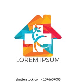 Medical icon design, vector illustration. Nursing home.Home Medical symbol.