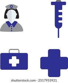 Medical Icon of Doctor with First Aid Treatment Bag in Vector Design