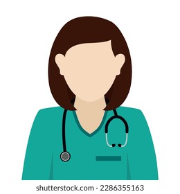 Medical icon doctor. Image Doctor with stethoscope. Illustration Medic doctor avatar in a flat style Isolated on White Background