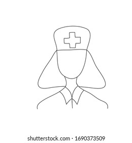 medical icon - doodle peopl. Nurse. Doctor woman