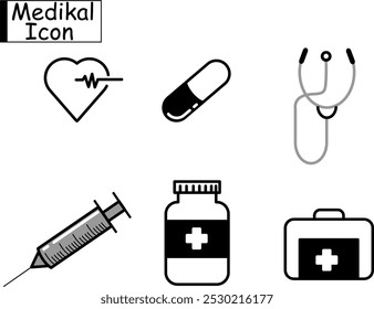 Icono médico. Trazo editable. Pixel perfecto. Para móviles y Web. Contiene íconos como Servicios de salud, Enfermera, Hospital, Medicina, Ambulancia. Vector de estilo plano.
