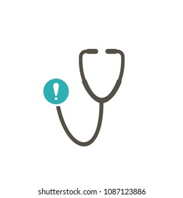 Medical Icon With Exclamation Mark. Medical Icon And Alert, Error, Alarm, Danger Symbol. Vector Illustration