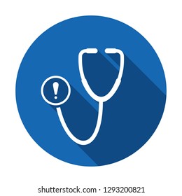 Medical Icon With Exclamation Mark. Medical Icon And Alert, Error, Alarm, Danger Symbol. Vector Illustration