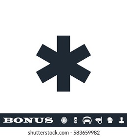 Medical icon flat. Black pictogram on white background. Vector illustration symbol and bonus button