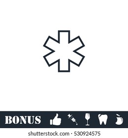 Medical icon flat. Vector illustration symbol and bonus pictogram