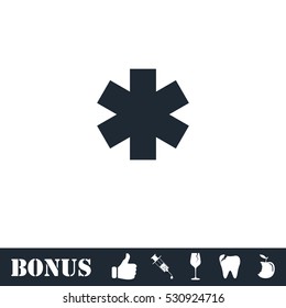 Medical icon flat. Vector illustration symbol and bonus pictogram