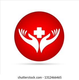 medical icon in hands vector icon, logo