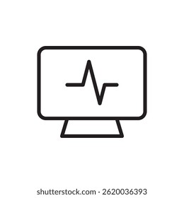 Medical Icon of a Health Monitor Displaying Heartbeat Pulse in a Digital Screen Environment