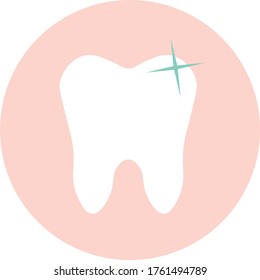 medical icon of healthy tooth, vector flat illustration, symbols for web, app or print